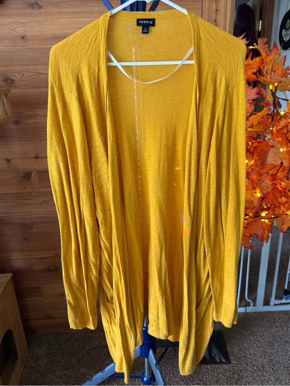 torrid mustard yellow open-front draped cardigan